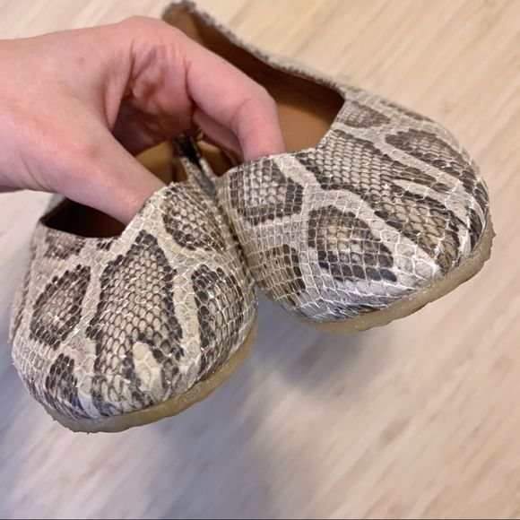Handmade Leather Snakeskin Ballet Flats - Picture 4 of 8